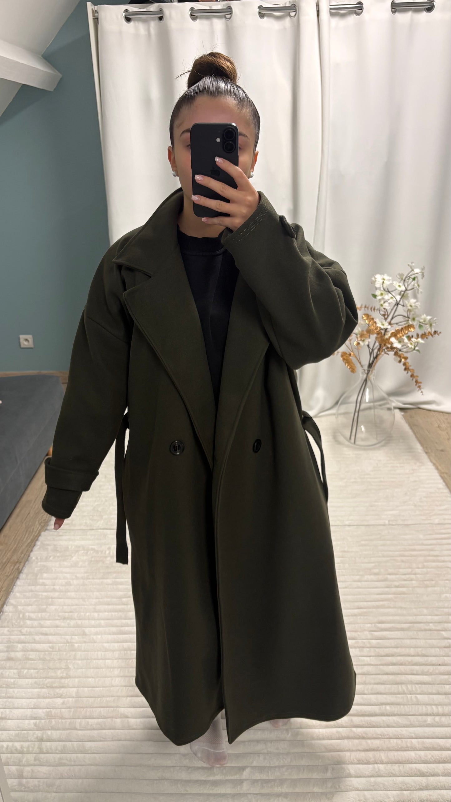 Trench long avec ceinture