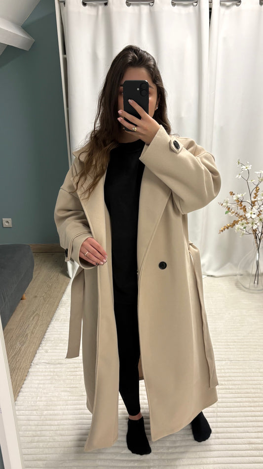Trench long avec ceinture
